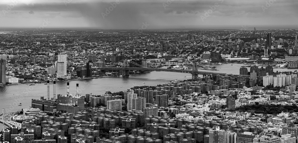 Grayscale of New York Skyline from Empire state building Grayscale of New York Skyline from Empire state building