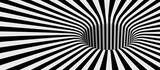 Illustration of an optical illusion black and white background