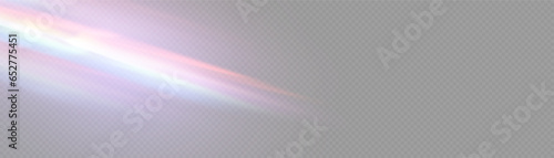 Crystal light glasses effect sparkle prism glare reflection effect. Optical rainbow lights, glare, leak, streak overlay. falling confetti. Vector colorful vector lenses and light flares.