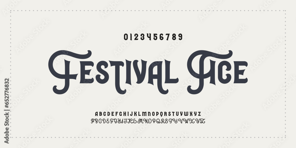 Festival Ace Elegant alphabet letters font and number. swoosh Classic ...