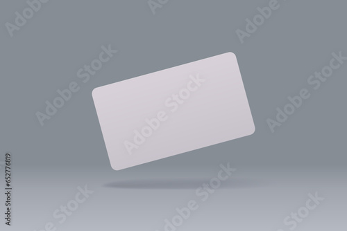 Realistic rounded corners floating business branding card mockup with shadows for graphic design template. Blank credit card mockup over a neutral background. Vector illustration