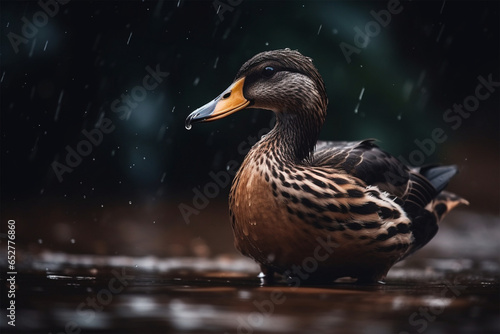 a duck got caught in the rain