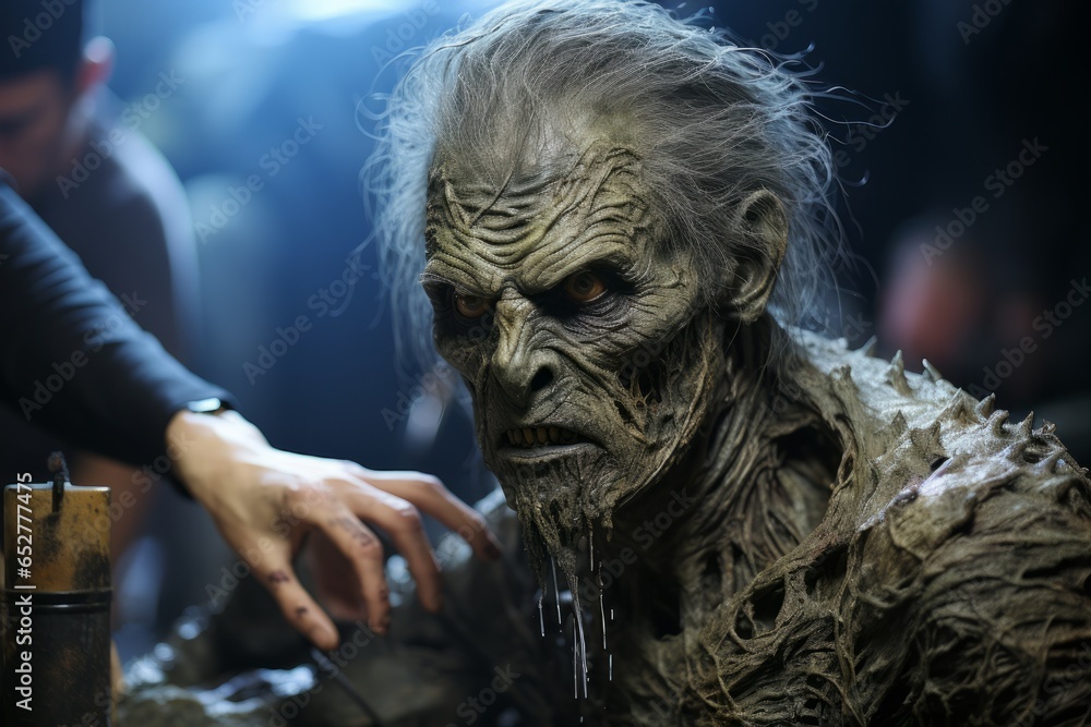Classic movie monster makeup transformation, Generative AI Classic movie monster makeup transformation, Generative AI