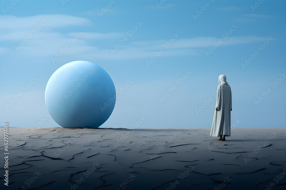 Obraz premium spaceship and earth