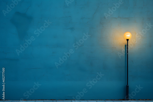 candle light on blue wall