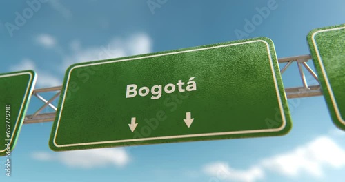 Bogota Sign in a 3D animation