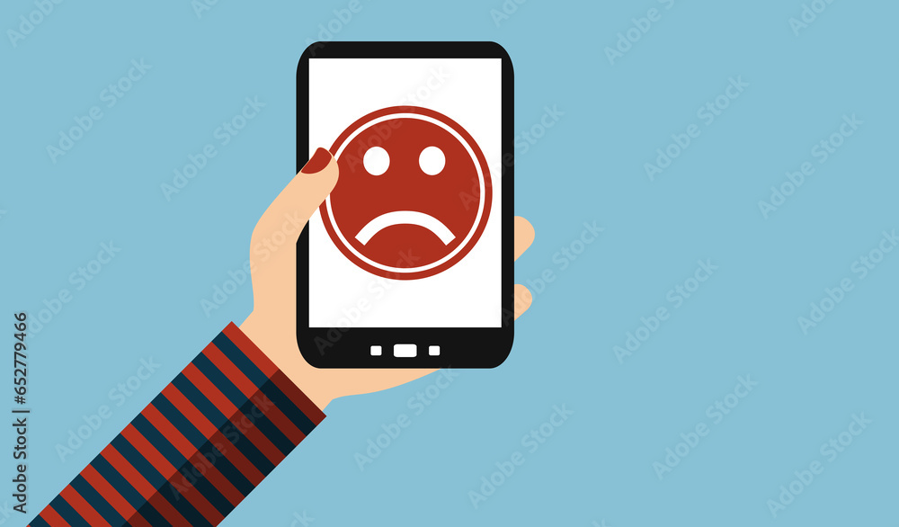 Ärger oder Unzufriedenheit online mit dem Smartphone Ärger oder Unzufriedenheit online mit dem Smartphone