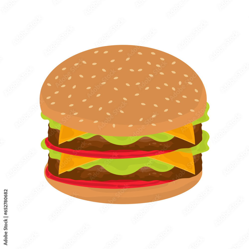 Double Patty Burger Vector Design Double Patty Burger Vector Design