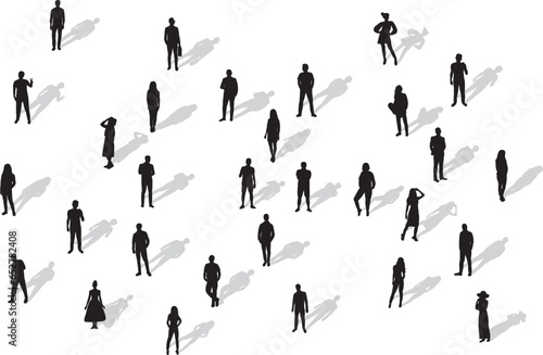 people with shadow silhouette on a white background,vector
