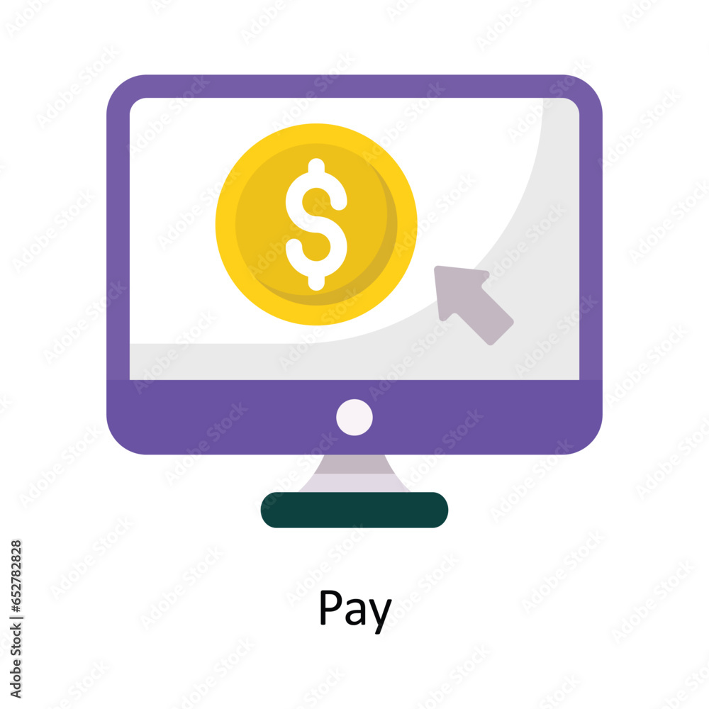 Pay vector Flat Icon Design illustration. Symbol on White background EPS 10 File Pay vector Flat Icon Design illustration. Symbol on White background EPS 10 File