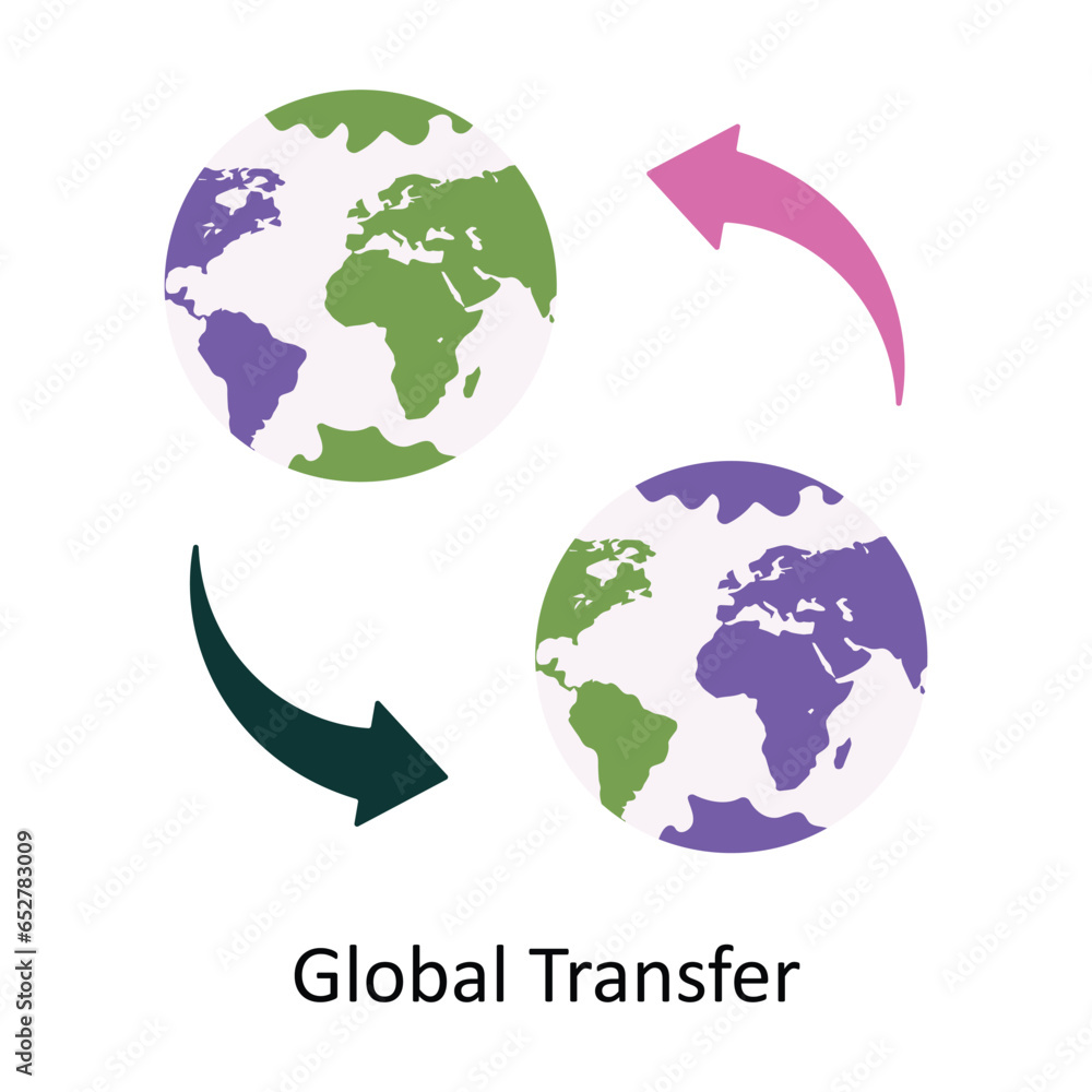 Naklejka premium Global Transfer vector Flat Icon Design illustration. Symbol on White background EPS 10 File