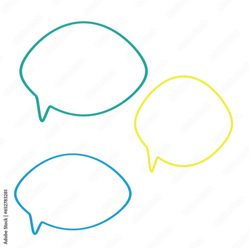 set of speech bubbles isolated on a white background, flat vector illustration set of speech bubbles isolated on a white background, flat vector illustration