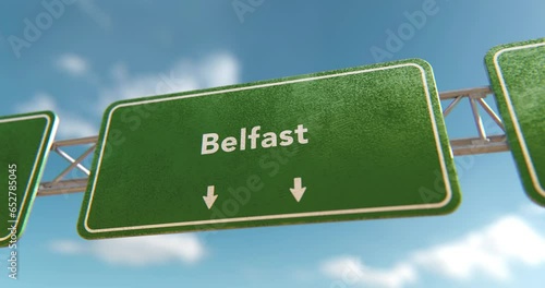 Belfast Sign in a 3D animation