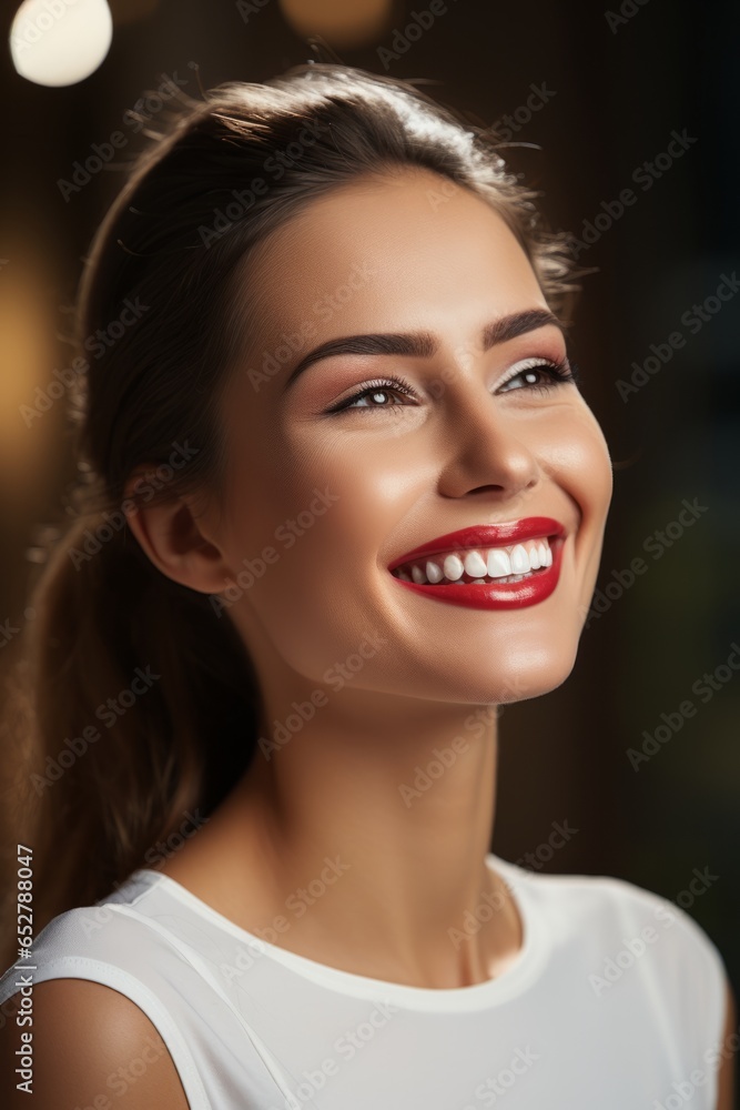 Patients radiant smile after a successful teeth whitening procedure, Generative AI Patients radiant smile after a successful teeth whitening procedure, Generative AI