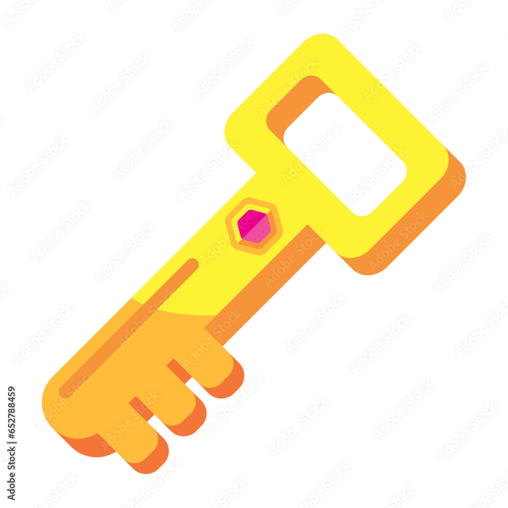 key video game golden icon key video game golden icon