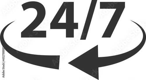 24 Hours a day service icon symbol vector