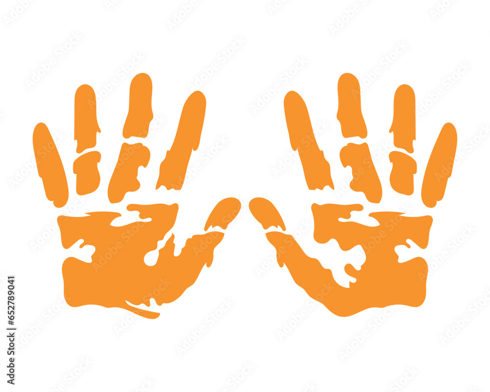 Obraz premium handprint paint color palms