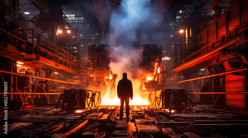 Steel manufacturing in a foundry photo