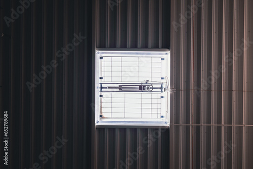 Bilde på lerret Square skylight in the warehouse roof