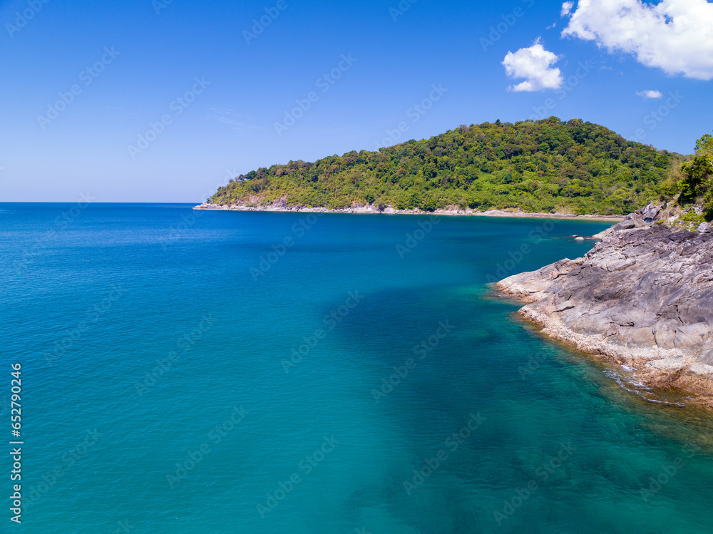 Aerial view seashore with mountains at Phuket Thailand, Beautiful seacoast view at open sea in summer season, Nature recovered Environment and Travel background Aerial view seashore with mountains at Phuket Thailand, Beautiful seacoast view at open sea in summer season, Nature recovered Environment and Travel background