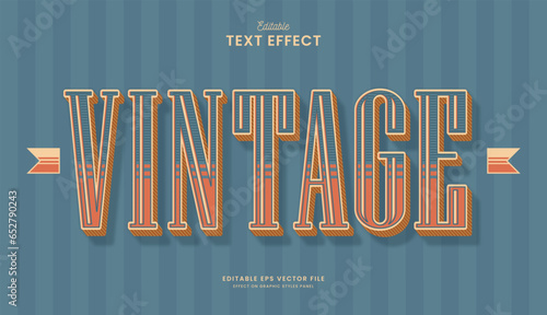 decorative retro vintage editable text effect vector design