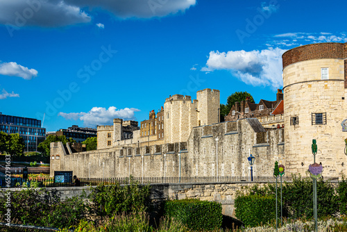 Exterior walls of Tower of London, London, England, UK 