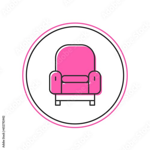 Filled outline Armchair icon isolated on white background. Vector