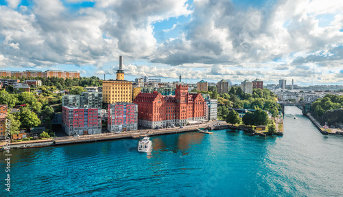 Fototapeta Naklejka Na Ścianę i Meble -  Panoramic view of city skyline Stockholm Sweden.