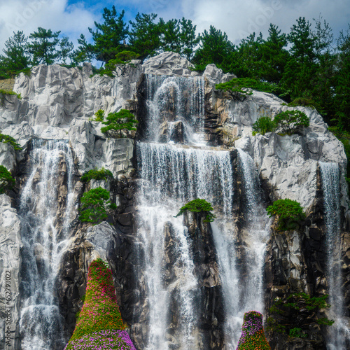 Waterfalls at Mokpo Memorial Park in Mokpo City, South Korea