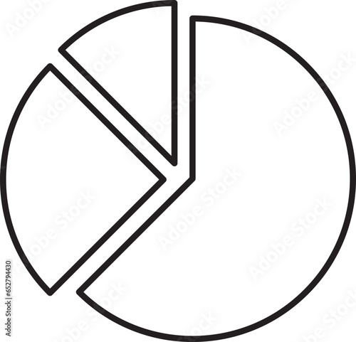 Round graphic fraction circle shape vector element. Geometric diagram division section icon.