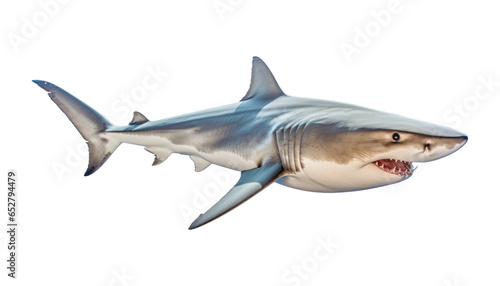 great white shark isolated on transparent background cutout © Papugrat