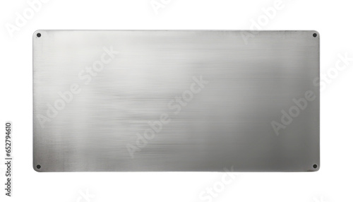 metal plate isolated on transparent background cutout