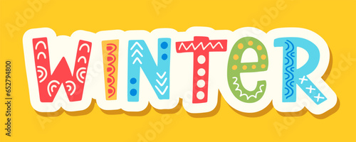 Winter Decorative Lettering Word Planner Sticker