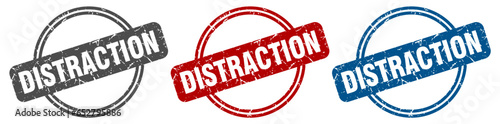 distraction stamp. distraction sign. distraction label set