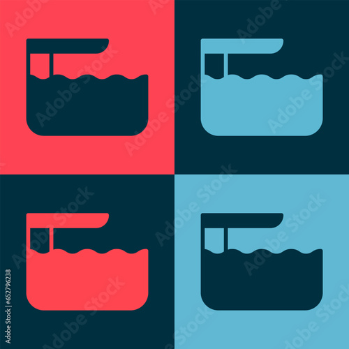 Pop art Diving board or springboard icon isolated on color background. Vector