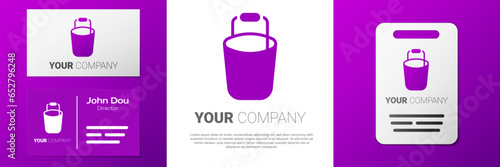 Logotype Bucket icon isolated on white background. Cleaning service concept. Logo design template element. Vector