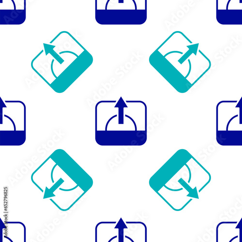 Blue Sunrise icon isolated seamless pattern on white background. Vector © Kostiantyn