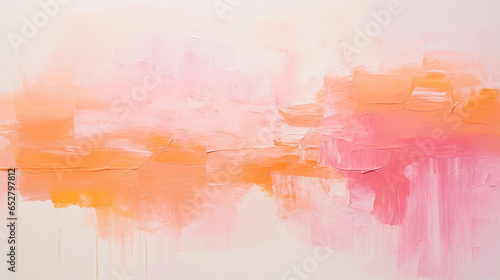 Abstract minimal acrylic texture background, pink and orange pastel colors. AI