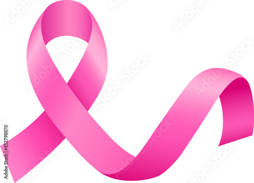 Pink ribbon symbol. Breast cancer awareness month campaign. Vector illustration.