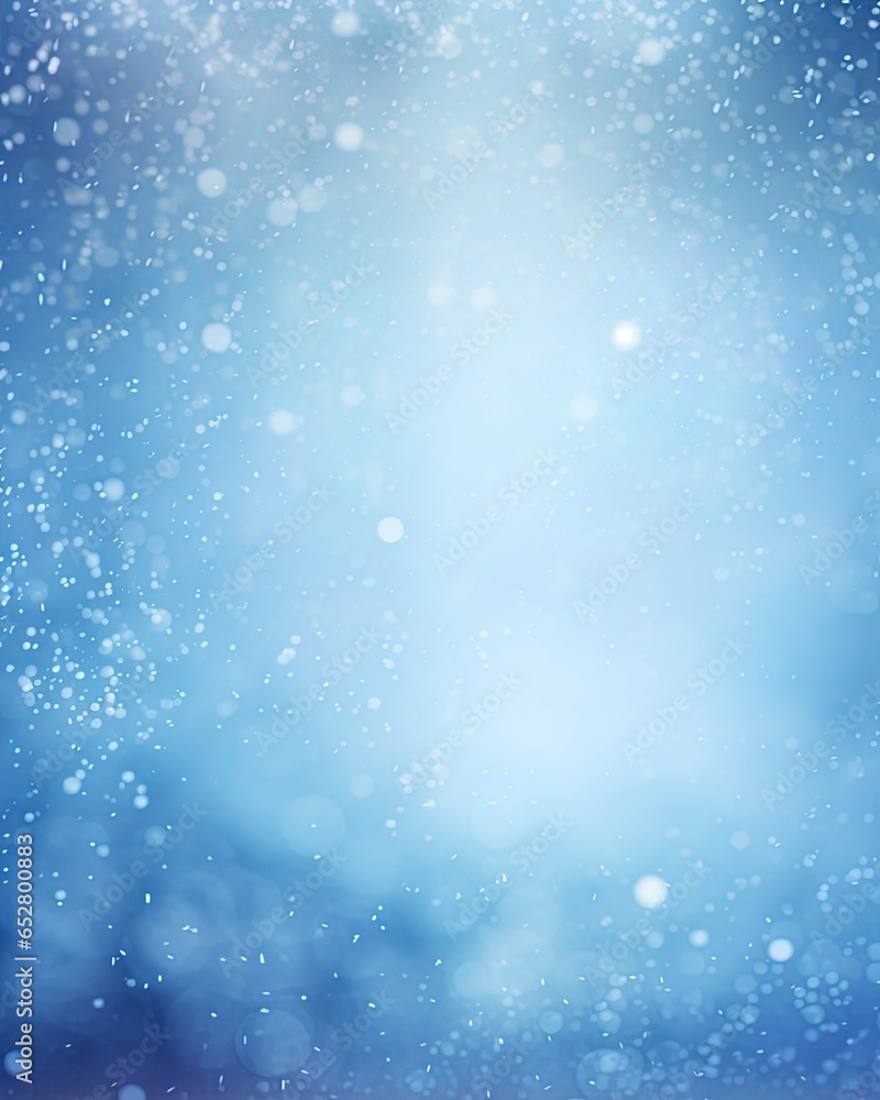 Blurred out snowstorm abstract nature background with lots of bokeh and a bright center spotlight and a subtle vignette border.