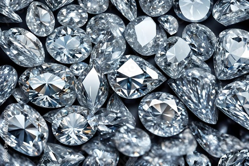 diamonds on black background generated by AI technology