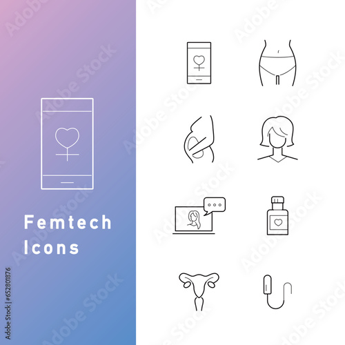 フェムテックのラインアイコンセット