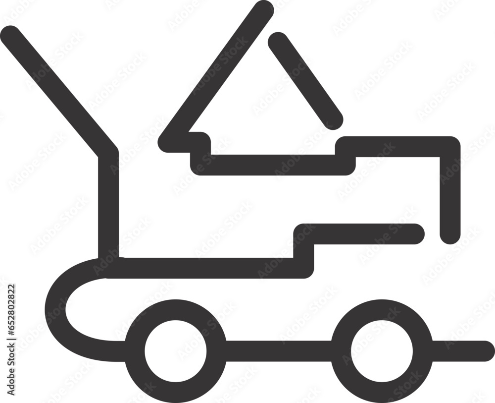 cart lifter icon with outline flat cart lifter icon with outline flat