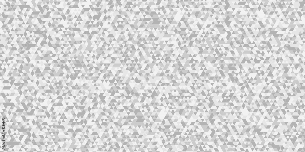 Modern abstract seamless small geomatric white and gray pattern background. Geometric silver pattern gray texture design print composed of triangles. Black triangle tiles pattern mosaic background.