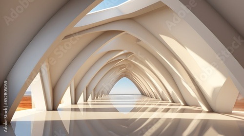 Architecture background geometric arched interior