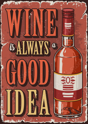 Wine alcohol colorful vintage flyer