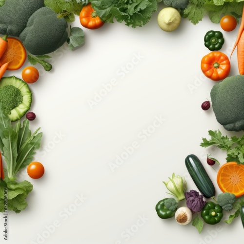Fototapeta Naklejka Na Ścianę i Meble -  Vegan Delights: Frame of Fresh Vegetables