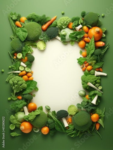 Vegan Delights: Frame of Fresh Vegetables