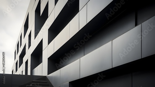 Detal architektury Projekt elewacji Nowoczesny budynek Czarno-biały