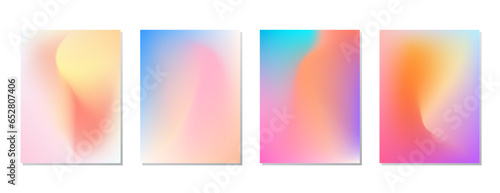 SET SOFT PASTEL COLOR GRADIENT MESH FLUID BLURRED BACKGORUND DESIGN WITH COPY SPACE AREA VECTOR TEMPLATE GOOD FOR POSTER, WALLPAPER, COVER, FRAME, FLYER, SOCIAL MEDIA 